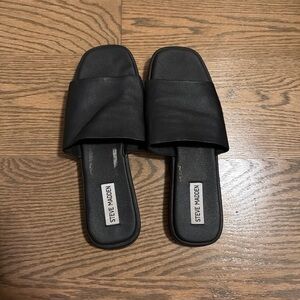 Steve Madden Black Slide Sandals for Women